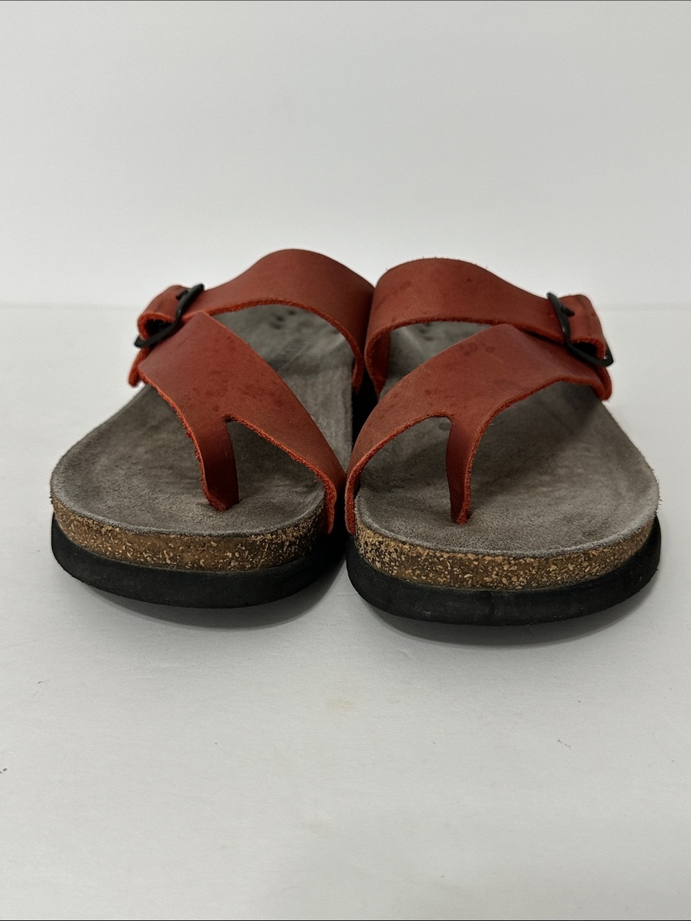 Mephisto Sandals Size 7/38 Helen Orange Nubuck Toe Loop Thong Comfort Air Relax - Picture 3 of 12